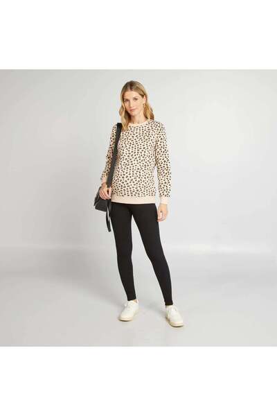 KIABI Ribbed maternity leggings black