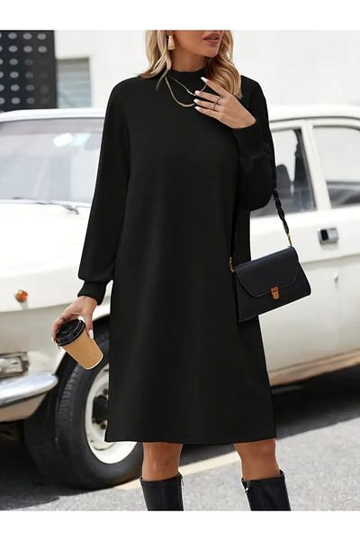 Modayakamoz Rochie elegantă, scurtă, cu mâneci lungi, cu gât roscat, sezon nou