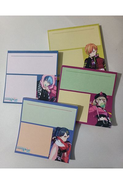 nihonwosekai 4Pcs Hatsune Miku Colorful Pjsekai Project Sekai Anime Memopad 8X8Cm 48Sheets