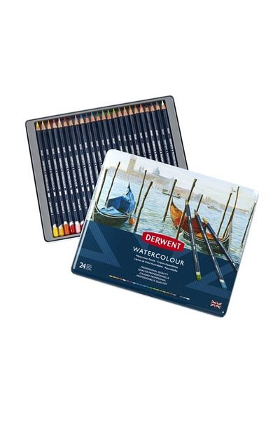 Derwent Watercolour Metal Box of 24