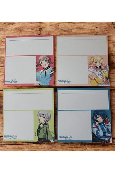 nihonwosekai 4Pcs Hatsune Miku Colorful Pjsekai Project Sekai Anime Memopad 8X8Cm 48Sheets