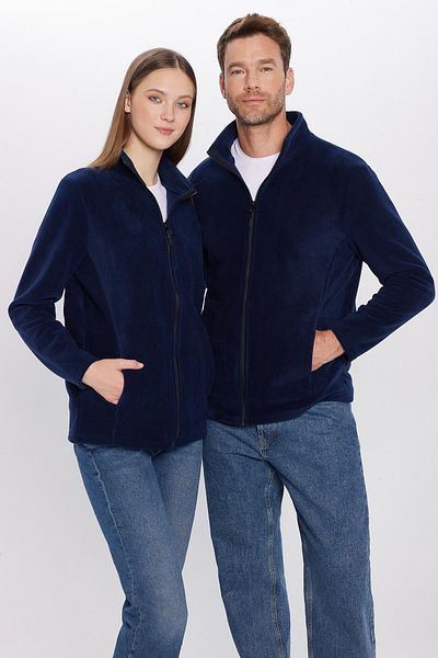 Tudors Ζακέτα Unisex Navy Blue Anti-pilling Non-pilling Standard Fit με πλήρες φερμουάρ, κρύα ανθεκτική ζακέτα fleece