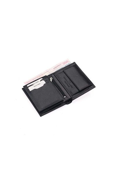 WEST POLO CÜZDAN Genuine Leather Men's Wallet with Black Coin Compartment and Plenty of Card Holders Try01