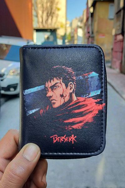 Köstebek Black Anime Berserk Guts Short Wallet
