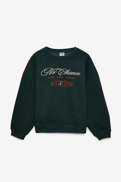 GRIMELANGE ERISA Damen-Strickpullover aus 100 % Baumwolle, bedruckt, langärmelig, grün