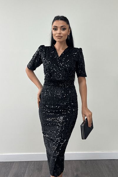 giyimmasalı Φόρεμα Velvet Sequin Jacket - Μαύρο
