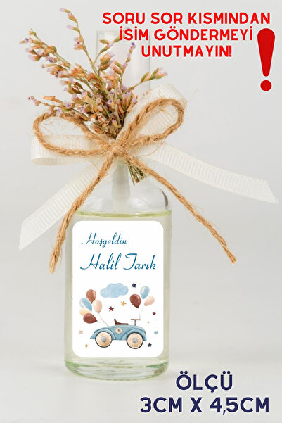 fırsatlar diyarı Uçan Balonlu Araba Temalı Kolonya Etiketi - Parlak Kuşe Kesi...