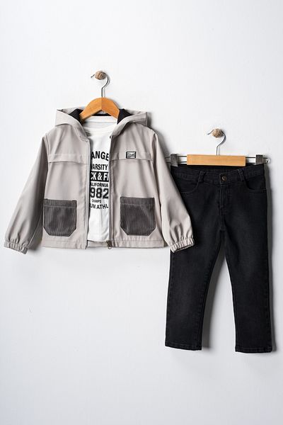 Çelix Kids Boys Autumn Los Angeles Hooded Raincoat Set of 3