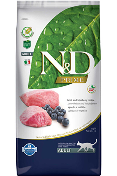N&D ND Prime Tahılsız Kuzu Eti ve Yaban Mersinli Yetişkin Kedi Maması 5kg