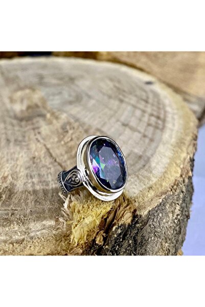 Sima Silver Gümüş Tasarım Mistik Topaz Taşlı Mekik Model Otantik Trend Bayan ...