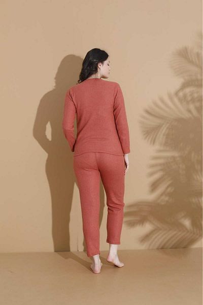 LİLA İÇ GİYİM Costum de pijama moale cu ursuleț de iarnă