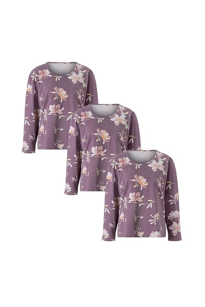 ASN concept Lilac Floral Print Tshirt 3 Pack