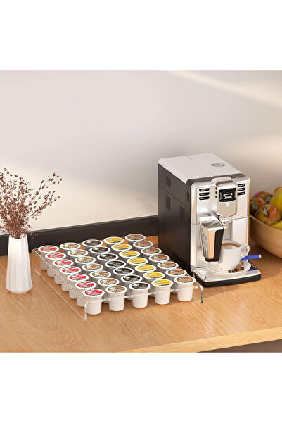 Pleksi Marketi Şeffaf Akrilik Kahve Kapsül Düzenleyici Stand