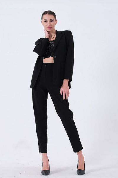 Feminist Black Classic Collar Jacket Suit 0106309