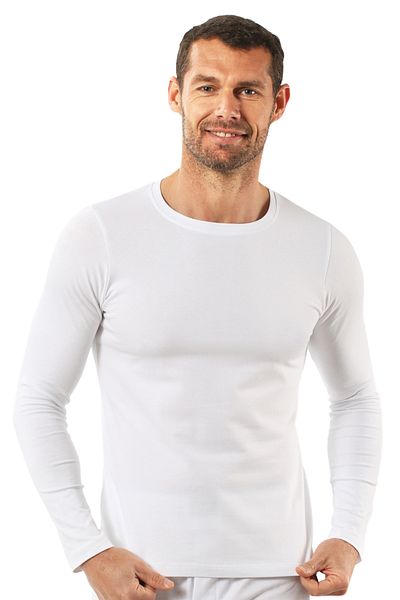 ÖZKAN underwear Özkan 0266 Men's Combed Lycra Cotton Round Neck Long Sleeve T-Shirt Undershirt