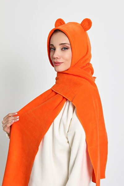 Aisha's Design Жіноча шапка з капюшоном, шарф, шарф-хомут, зимовий капелюх з вухами, b-83pl, помаранчевий