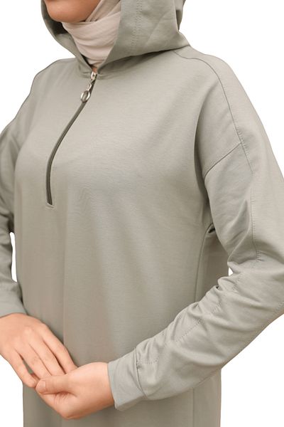 Nissra Ankanoor Çağla Side Zipper Hooded Dress Anka 257063