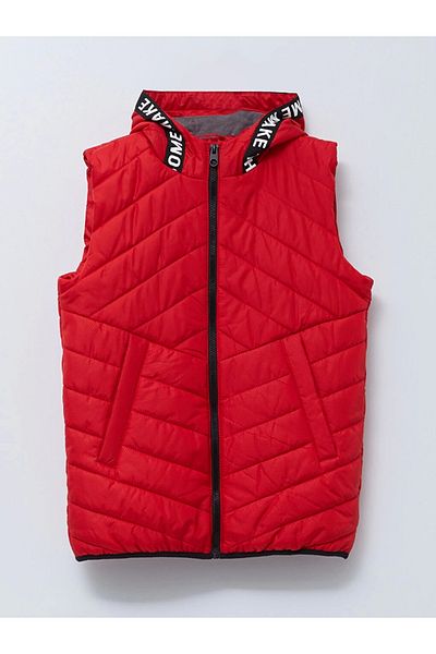 LC Waikiki Lcw Kids Red Hooded Printed Boy's Inflatable Vest