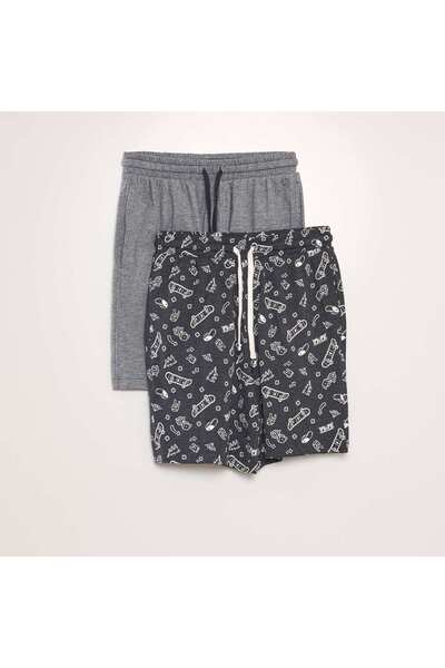 KIABI Pack of 2 pairs of jersey shorts WHITE