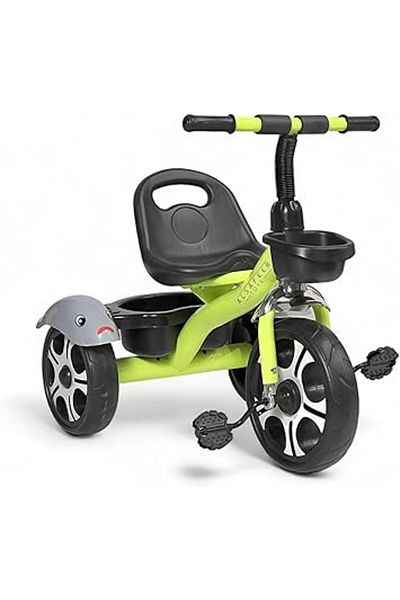 ALBADER Baby Tricycle for Kids, Toddler Tricycle with Back and Rear Stroge, EVA Covered Wheels