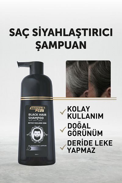 Softto Plus White Concealer Hair Blackening Shampoo That Gives Your Hair a Natural Look 350 ml