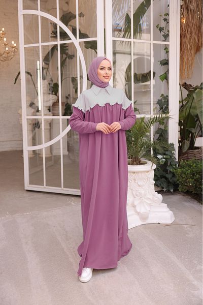 Nissra Ankanoor Lilac Robe Frilly Garnished Two Thread Dress Anka 257050