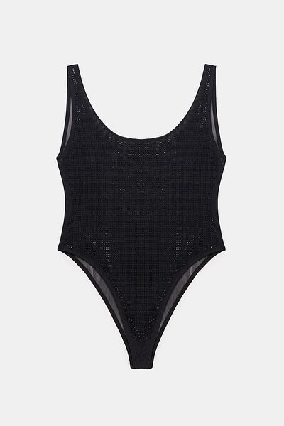 No Matter What Shiny Stone Detailed Swimsuit