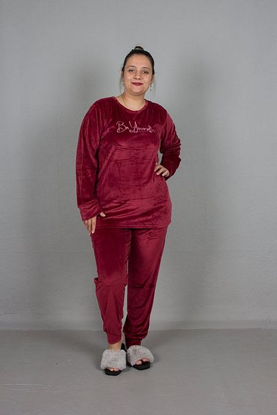 Truva XXL Plus Size Velvet Tracksuit Set
