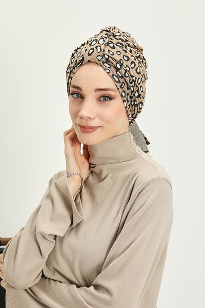 Aisha's Design Turban cu capotă cu model cu eșarfă de iarnă, b-80dıv