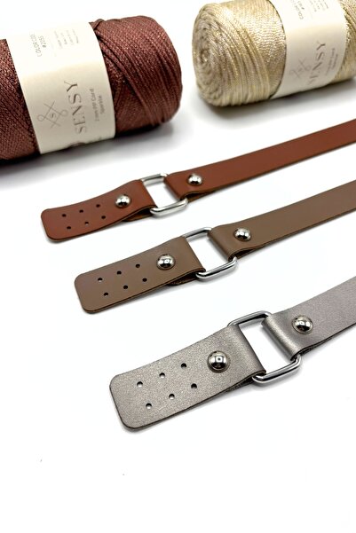 SENSY Uzun Çiftli Deri Çanta Sapı 80 Cm