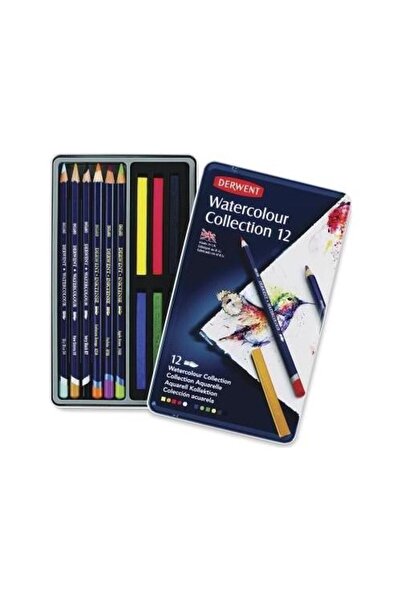 Derwent WATERCOLOUR COLLECTION 12 RENK METAL KUTU