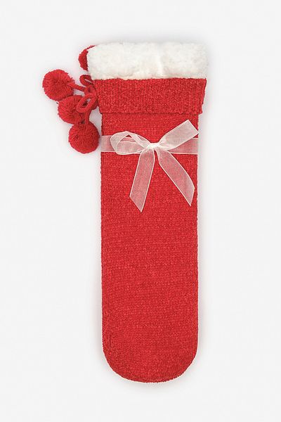 Penti New York Velvet Velvet Pompom Rote Socken