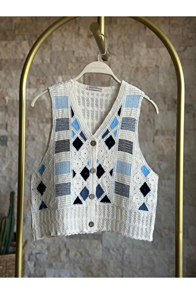 Hatun Atila Γιλέκο HatunAtila με γεωμετρικό σχέδιο και κουμπιά, κεντημένο με ...