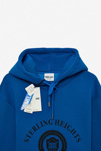 GRIMELANGE Ανδρικό φούτερ BLERIM Soft Fleece Inside Blue