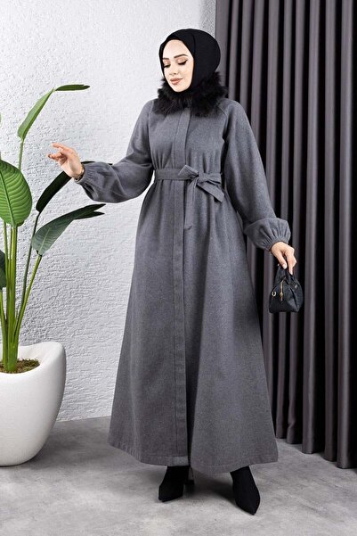 SGS Παλτό ANTHRACITE Stamp - Γούνινο Λεπτομερές