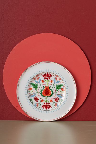 İSTANBUL PORSELEN Blue Istanbul Porcelain Pomegranate Fine Bone Serving Plate - 27 cm