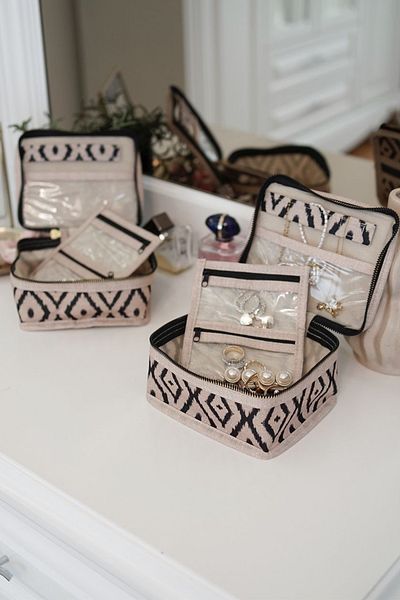 Pazar Kapısı Bohe Travel Jewelry Makeup Bag Organizer Mini Bag