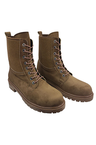 Özkan Ayakkabı TABA RENGİ LASTİKLİ BAĞCIKLI VE FERMUARLI TERMO TABAN KADIN POSTAL BOT