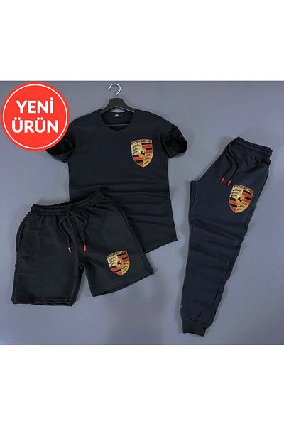 NEW TRENDY COLLECTİON Set de trening personalizat cu logo-ul vehiculului din 3 piese - pantaloni scurți și pantaloni scurți