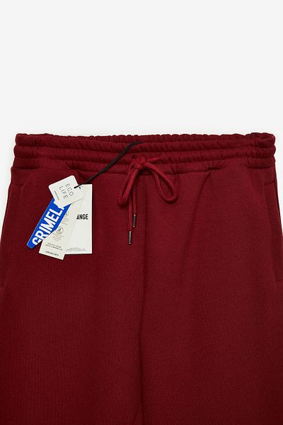 GRIMELANGE GRAMOS bestickte 3-fädiges Raster-Jogginghose mit normaler Passform in Weinrot