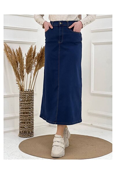 VELLICHOR Φυσική υφασμάτινη τζιν φούστα με Star Rivet