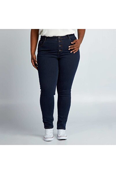 KIABI بنطلون ضيق مطاطي - 5 جيوب - أزرق