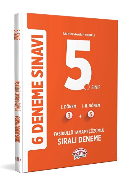 Editör Yayınevi EDİTÖR 5.Sınıf  6 Deneme Sınavı  3+3 Çözümlü  (6'lı Paket, Fa...