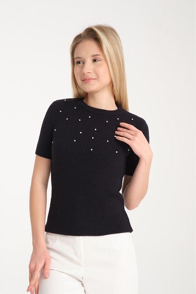 Su Moda Pulover de tricotaj pentru femei de Anul Nou - decolteu, detaliu de piatră, lycra