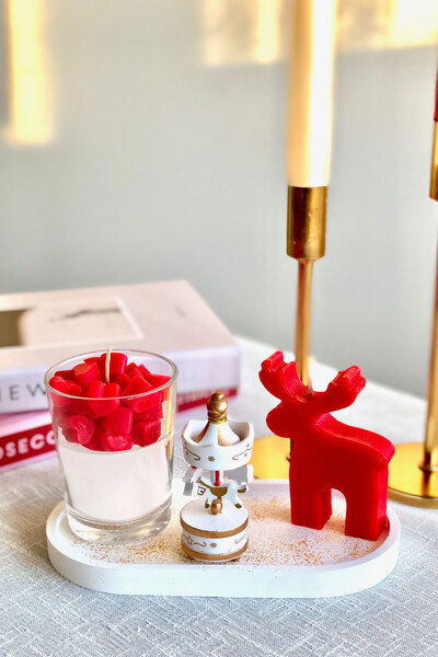 Bulud Design Yeni Yıl 4 lü Kokulu Yılbaşı Seti Aromaterapi Hediyelik Atlı Kar...