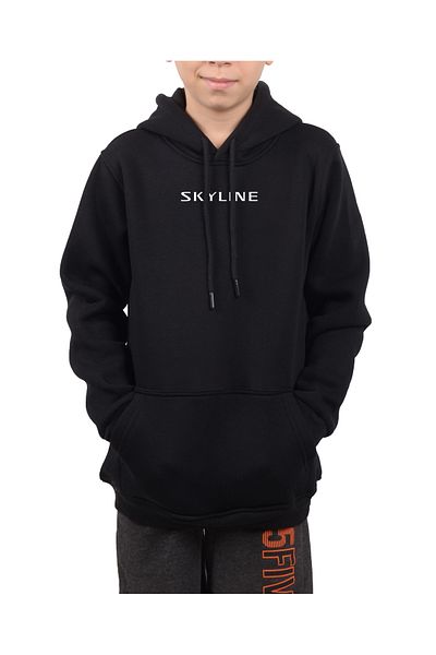 Uniquetex Детски суитшърт Skyln с качулка и щампа на кола