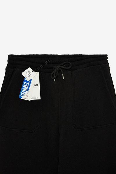 GRIMELANGE Spodnie dresowe Mergim Men's Looseed Fit 3 Thread Raster Black