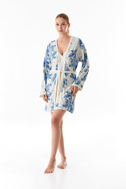 Fulla Moda Floral Patterned 2-Piece Nightgown Set with Straps