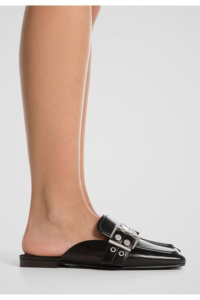 Stradivarius Women's Black Lace-Up Flat Shoes 19107570