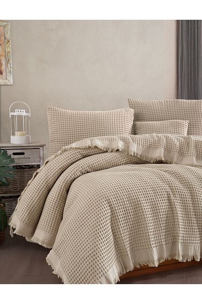 luxtex Double 100% Cotton Waffle Pique, Multi-Purpose Bedspread